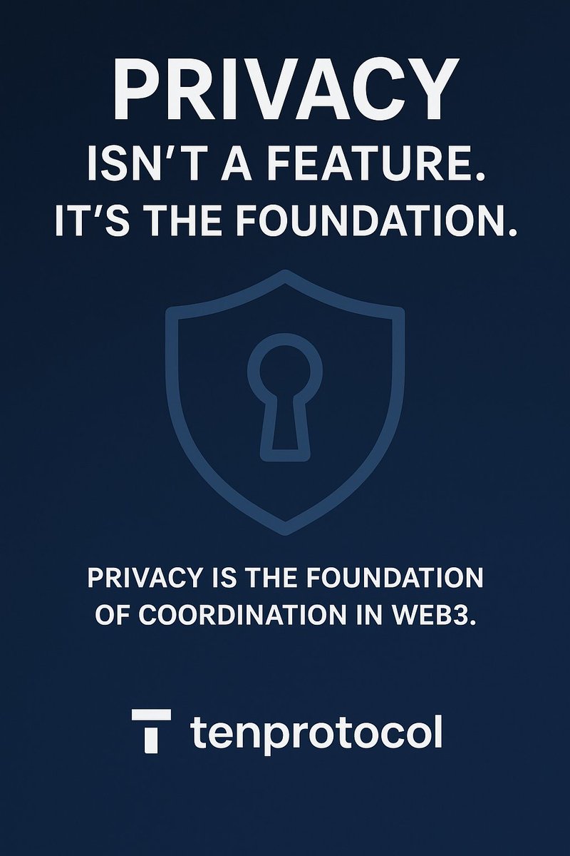 yakubuamani's tweet image. Privacy isn’t a feature.
It’s the foundation of coordination in Web3.

@tenprotocol is building the privacy layer that lets users, apps, and networks scale—
⚡ Permissionless
⚡ Verifiable
⚡ Private by default

This is how the next era of Web3 is built.

#TENProtocol #Web3Privac