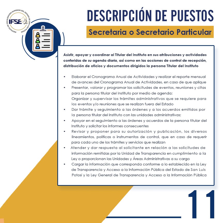 Manual de Organización👌 

La Secretaría Particular
del titular del IFSE,
lleva a cabo las siguientes funciones:
👀 👀 👀