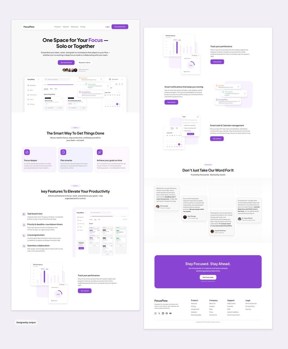 Jummy_yy's tweet photo. I designed a landing page for a productivity app (an @AltSchoolAfrica project).

The goal was to design something good, and to make sure it converts visitors into users.

A tough call I had to make was whether to split the benefits from the features or keep them together. 👇🏽 https://t.co/9CqVL3MEKQ