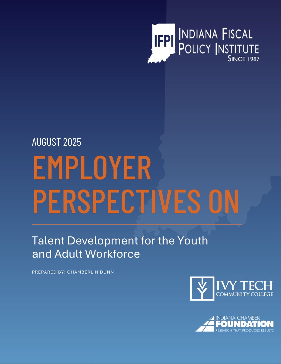 Read our new report. This a first-of-its kind survey, intended to gather employer perspectives on youth and adult work-based learning and talent development programming, including motivations, barriers, and incentives needed for participation.

indianafiscal.org/page-1714426