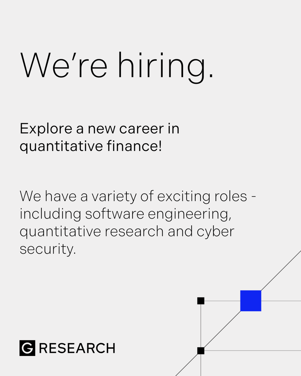 GRESEARCHjobs's tweet image. 🚀 If you&apos;re curious, motivated by solving complex problems and thrive in a collaborative environment, G-Research could be the perfect place to grow your career.

Explore our current vacancies: eu1.hubs.ly/H0msLQP0

#QuantFinance #TechCareers #GResearch #HiringNow