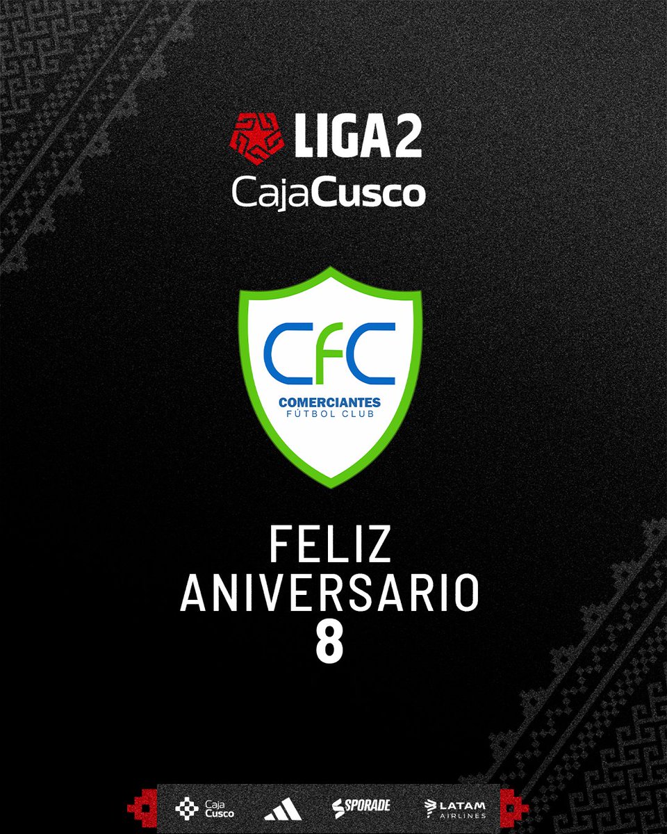 🤩𝗘𝘅𝘁𝗲𝗻𝗱𝗲𝗺𝗼𝘀 𝗻𝘂𝗲𝘀𝘁𝗿𝗮𝘀 𝗳𝗲𝗹𝗶𝗰𝗶𝘁𝗮𝗰𝗶𝗼𝗻𝗲𝘀 𝗮 𝗖𝗼𝗺𝗲𝗿𝗰𝗶𝗮𝗻𝘁𝗲𝘀 𝗙𝗖 𝗽𝗼𝗿 𝘀𝘂𝘀 𝟴 𝗮𝗻̃𝗼𝘀 𝗱𝗲 𝘃𝗶𝗱𝗮 𝗶𝗻𝘀𝘁𝗶𝘁𝘂𝗰𝗶𝗼𝗻𝗮𝗹. 🎁

Que sigan los éxitos. ⚽️

#Liga2CajaCusco