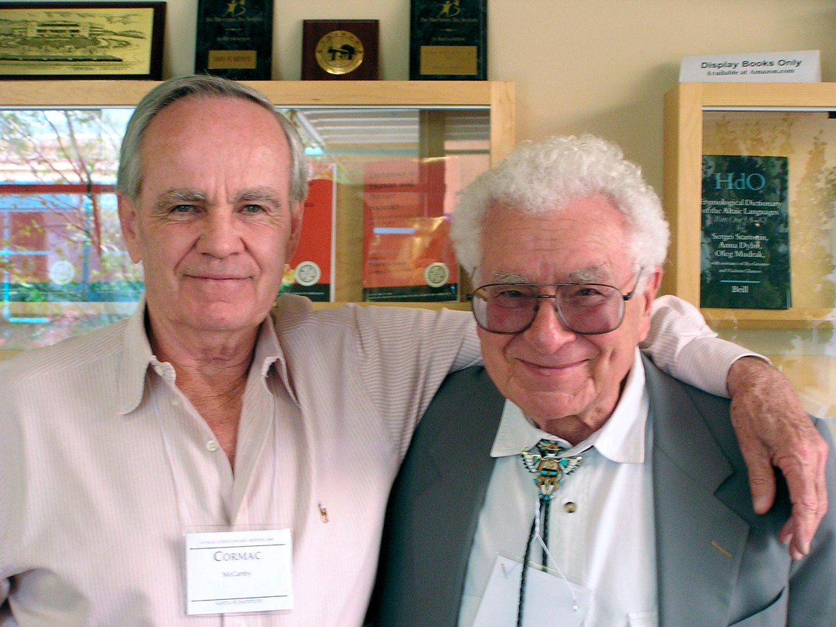 C4COMPUTATION's tweet image. This photograph captures the close friendship of Murray and Cormac. They each had an impeccable and unique aesthetic sense that permeated their preferences from language to fashion to architecture to nomenclature and taxonomy.

Photo credit: TBD