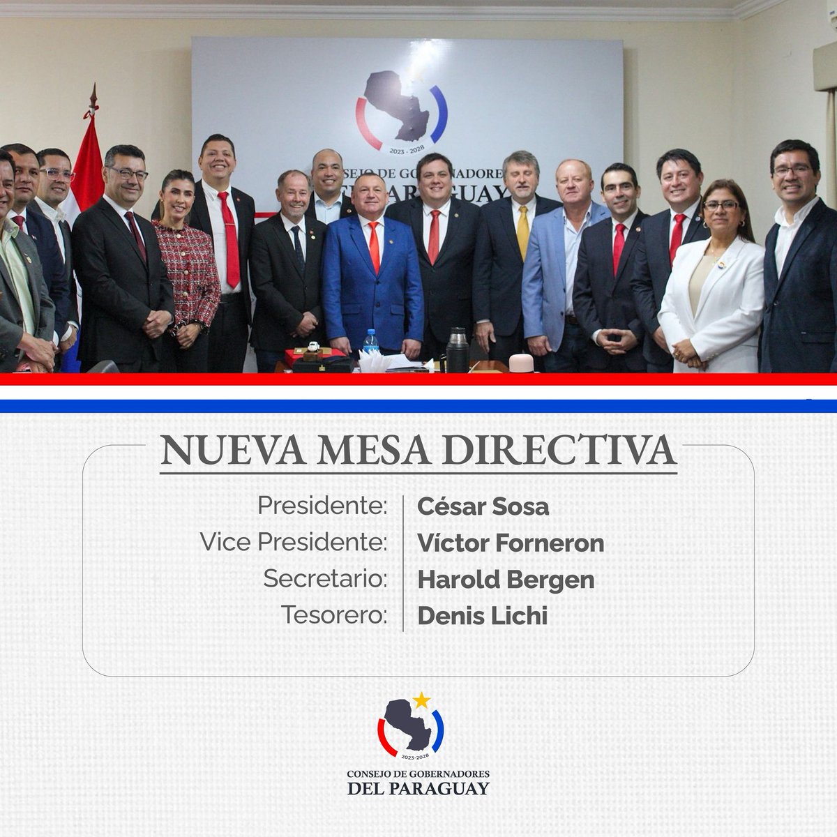 Hoy, el Consejo de Gobernadores eligió a sus autoridades para el nuevo periodo de gestión, reafirmando el compromiso de seguir trabajando unidos por el desarrollo de cada departamento y por el bienestar de nuestra gente.