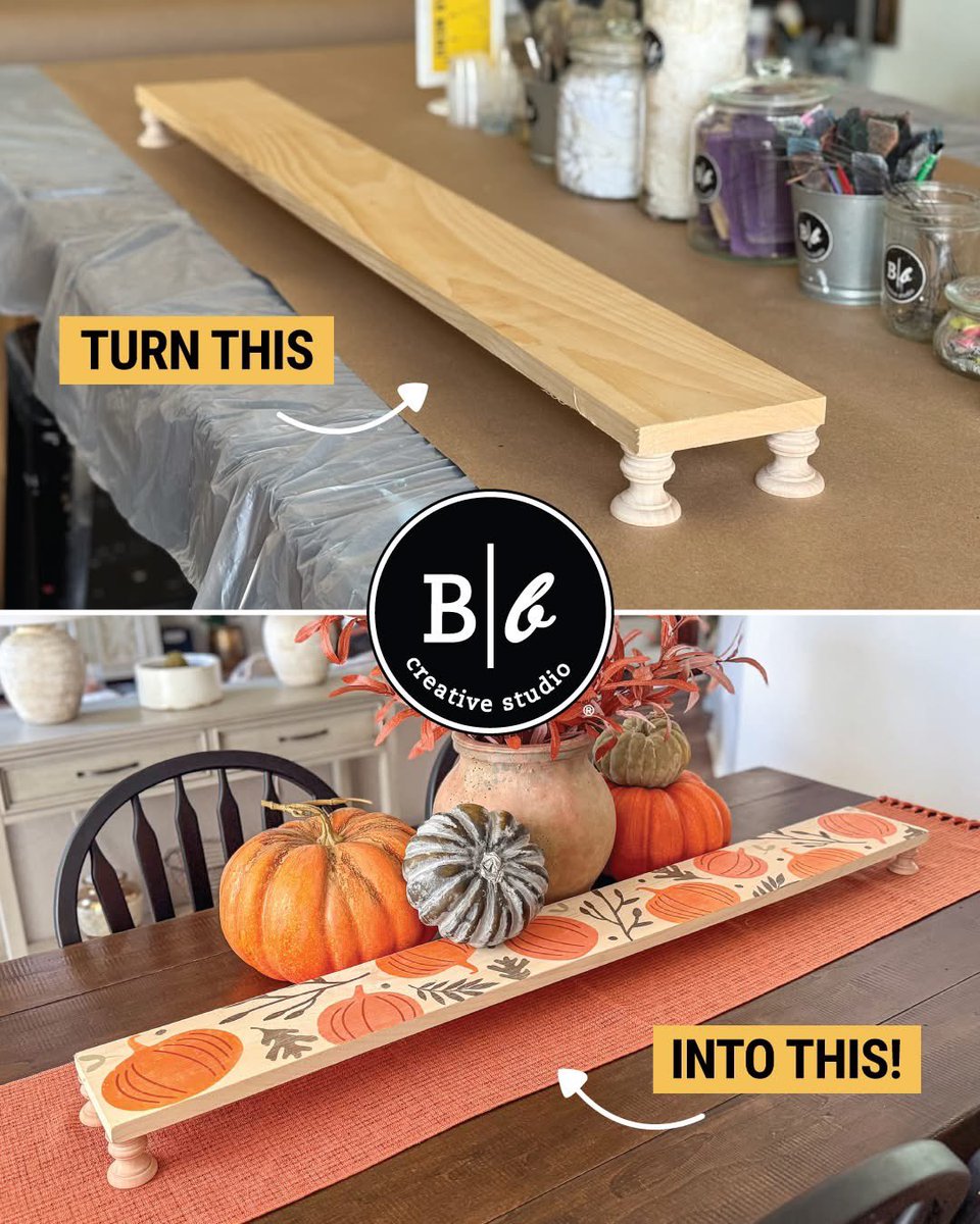 boardandbrushcs's tweet image. From raw wood to a stunning fall centerpiece...introducing one of our NEW projects! 🍂 In our sip &amp;amp; paint workshops, you can transform this simple pedestal into a unique piece of décor perfect for your table, mantel, or entryway. 

Let’s get creative! ⬇
boardandbrush.com/studio-locatio…