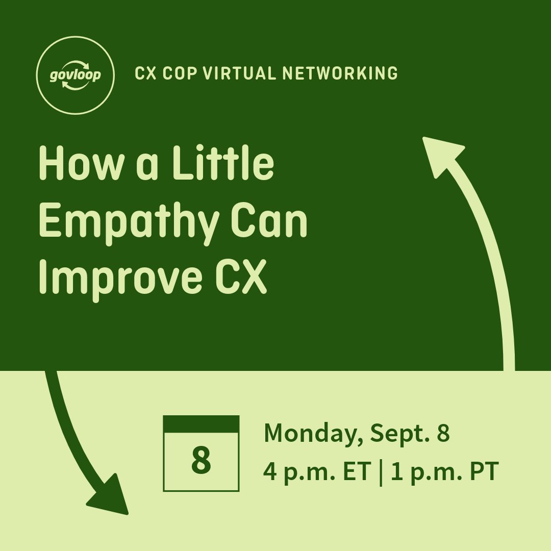 From forms to apps to outreach, every touchpoint with the public can be improved with an empathetic mindset 💪 

➡️ Join us Sept. 8 at 4 p.m. ET for a powerful session on how to bring #empathy into your agency’s CX strategy. 

👉 [Register now] bit.ly/472Li4v