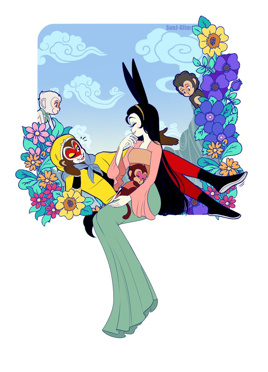 Silly grandpa with pretty granny 

#artwork #digitalart #journeytothewest #jttw #monkeyking #SunWukong #jaderabbit #havocinheaven #西游记 #大闹天宫 #孙悟空 #美猴王 #玉兔