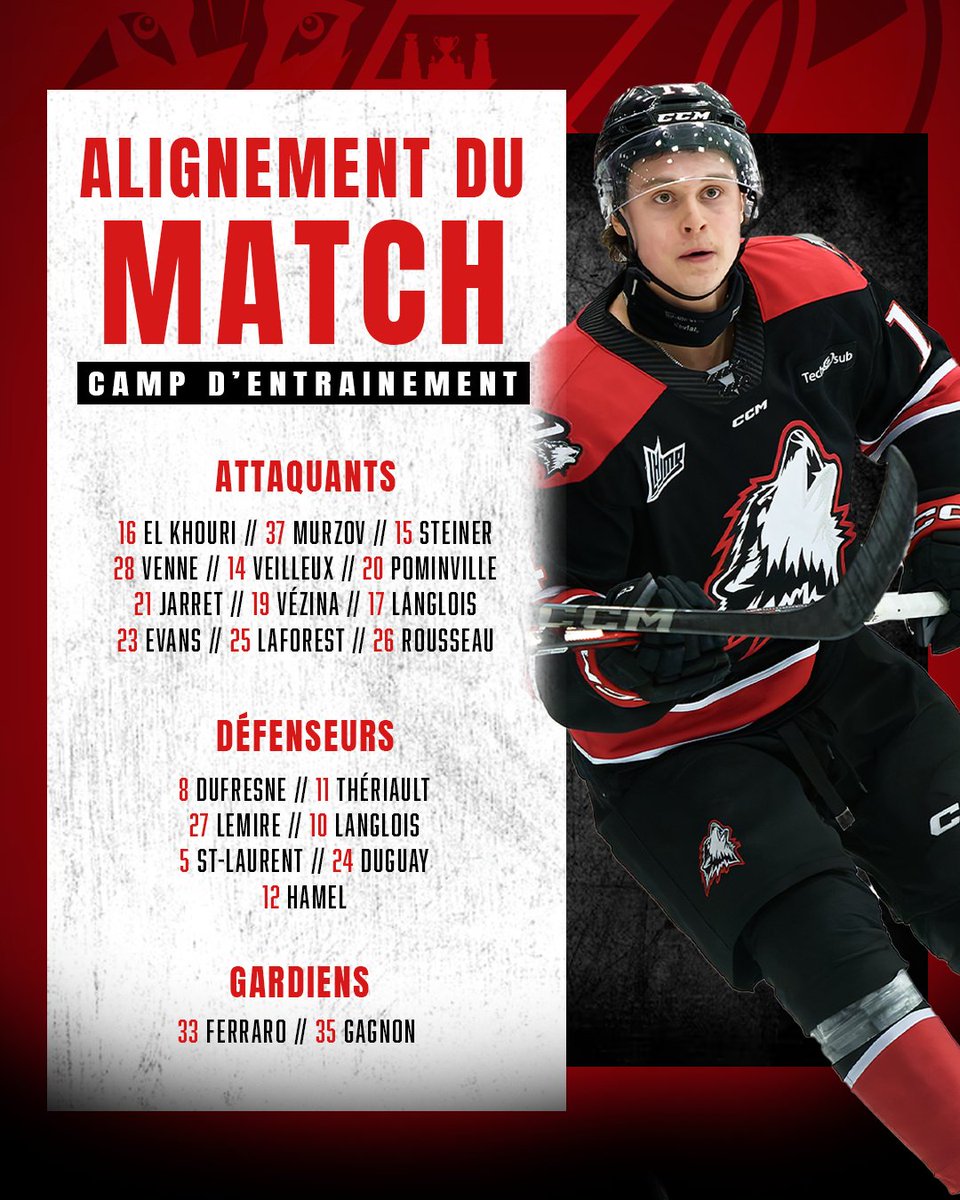 Huskies de Rouyn-Noranda (@huskiesrn) on Twitter photo Voici l'alignement du match de ce soir face aux <a href="/ForeursVD/">Foreurs de Val-d’Or</a> 👇
#HuskiesRN #LaVilleEstHuskies Voici l'alignement du match de ce soir face aux <a href="/ForeursVD/">Foreurs de Val-d’Or</a> 👇
#HuskiesRN #LaVilleEstHuskies