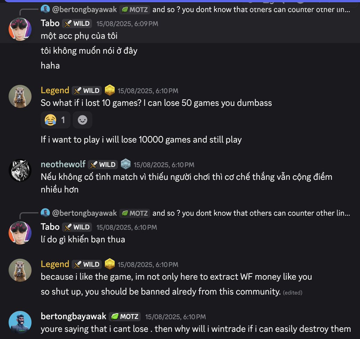 🔥 Rivalries are heating up in <a href="/playwildforest/">Wild Forest</a>!
Track the drama with our new Game Log 👉 wf.rektcord.com

👀 Match histories of your favorite players (guestimated)
📈 Points gained &amp; lost
⚔️ Recent games played

We love a little chaos here in the wild-forest🫣🌲