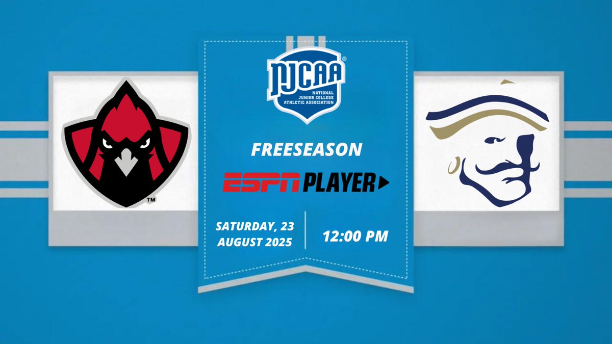 NJCAA FOOTBALL (@juco_fball2025) on Twitter photo 12 :00 PM
Trinity Valley Community College vs Independence Community College | JuCo FOOTBALL
Saturday, August 23, 2025
🔗 The link to watch this match is in our bio!!
<a href="/DreamU_IndyFB/">Indy CC Football</a> <a href="/chance_main/">MAIN.</a> <a href="/Coach_CDahlke/">Chandler Dahlke</a> <a href="/Matt_Simpson01/">Matt Simpson</a> <a href="/iamcoachMB/">Coach Marlon Barnett 🏴☠️</a> <a href="/Coach_Jones50/">Lance Jones</a> <a href="/CoachDonerson/">Keith Donerson</a> <a href="/D2FB10/">D2 FB</a> 12 :00 PM
Trinity Valley Community College vs Independence Community College | JuCo FOOTBALL
Saturday, August 23, 2025
🔗 The link to watch this match is in our bio!!
<a href="/DreamU_IndyFB/">Indy CC Football</a> <a href="/chance_main/">MAIN.</a> <a href="/Coach_CDahlke/">Chandler Dahlke</a> <a href="/Matt_Simpson01/">Matt Simpson</a> <a href="/iamcoachMB/">Coach Marlon Barnett 🏴☠️</a> <a href="/Coach_Jones50/">Lance Jones</a> <a href="/CoachDonerson/">Keith Donerson</a> <a href="/D2FB10/">D2 FB</a>