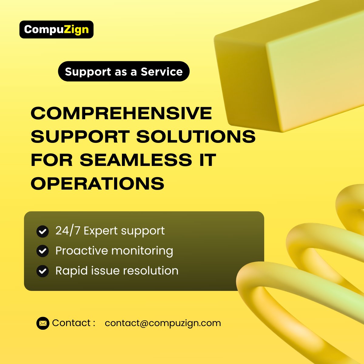 CompuZign's tweet image. 🚀 Support as a Service – IT that never sleeps

24/7 tech support, proactive monitoring, cloud &amp;amp; security management, data backup, and rapid recovery—keeping your business always-on.

📩 contact@compuzign.com

#ITSupport #SupportAsAService