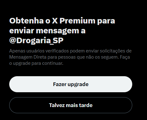 DelfiniTiago's tweet photo. @Drogaria_SP @procon Estou tentando enviar mensagem, mas precisa ser verificado. https://t.co/DRsQmx5eUq