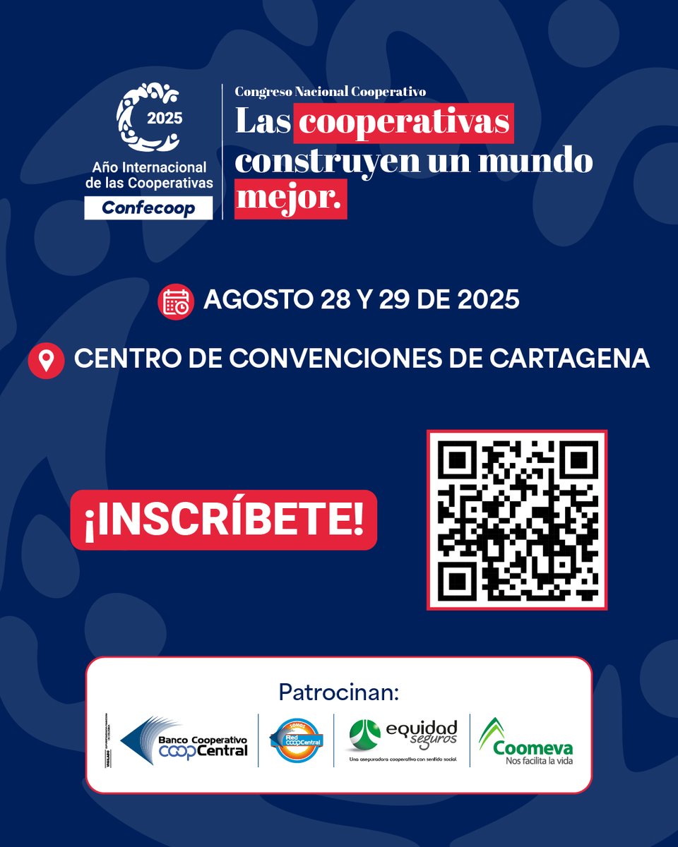 Confecoop (@confecoopcol) on Twitter photo #AvancesCongresoCooperativo
¿Quieres ser parte de un movimiento global?
Aún puedes inscribirte
Congreso Nacional Cooperativo
28 y 29 de agosto 
Centro de Convenciones Cartagena 
confecoop.coop/actualidad/se-… #AvancesCongresoCooperativo
¿Quieres ser parte de un movimiento global?
Aún puedes inscribirte
Congreso Nacional Cooperativo
28 y 29 de agosto 
Centro de Convenciones Cartagena 
confecoop.coop/actualidad/se-…
