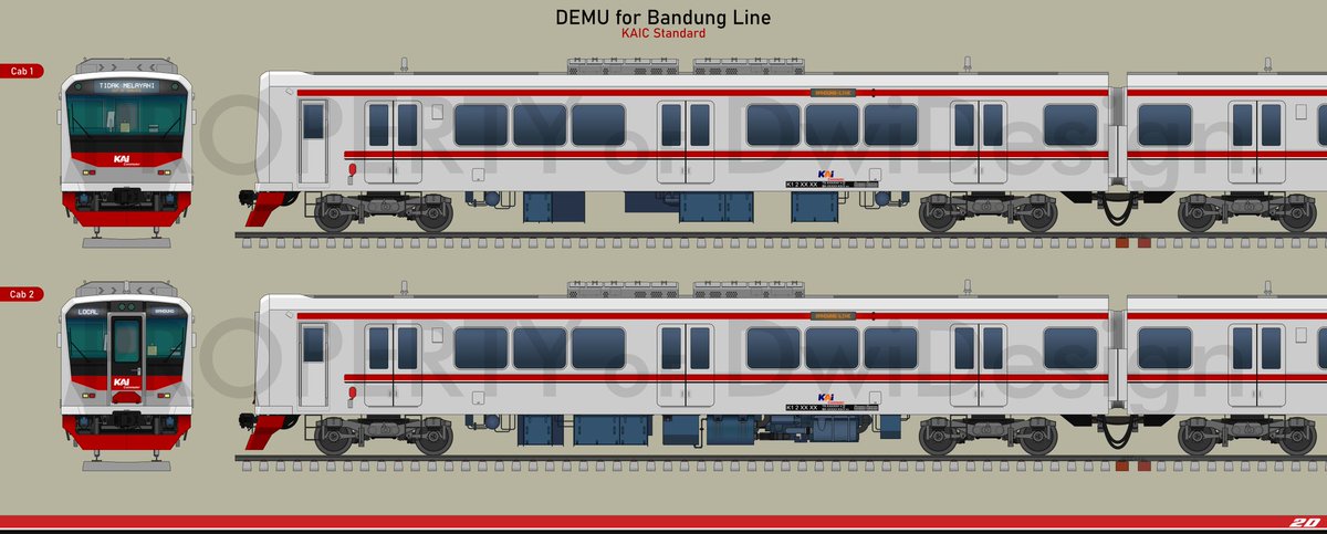 DwifaSetio's tweet image. DEMU design for the Bandung line
In this design, there are colors on the services that used to be operated previously using the ME201 class, namely Baraya Geulis and Rencang Geulis with slight modifications and variations to keep it looking elegant.
•
#IndonesianRailways #Corel