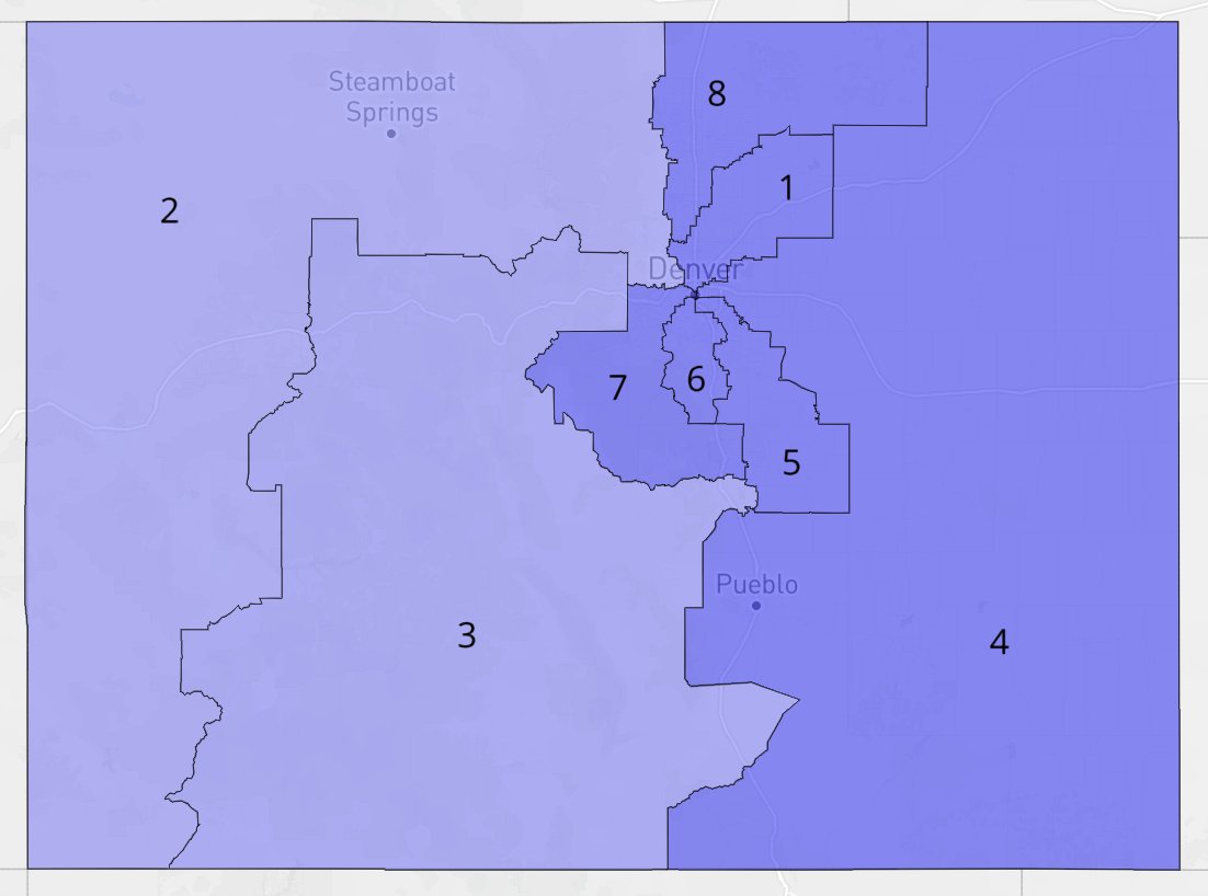 Worth noting: Colorado is Democrats’ largest redistricting opportunity outside California. Right now, the Colorado delegation is split 4–4, but the state can easily be redrawn to an 8–0 map for Dems. (this would not take effect until '28 even if it goes through)