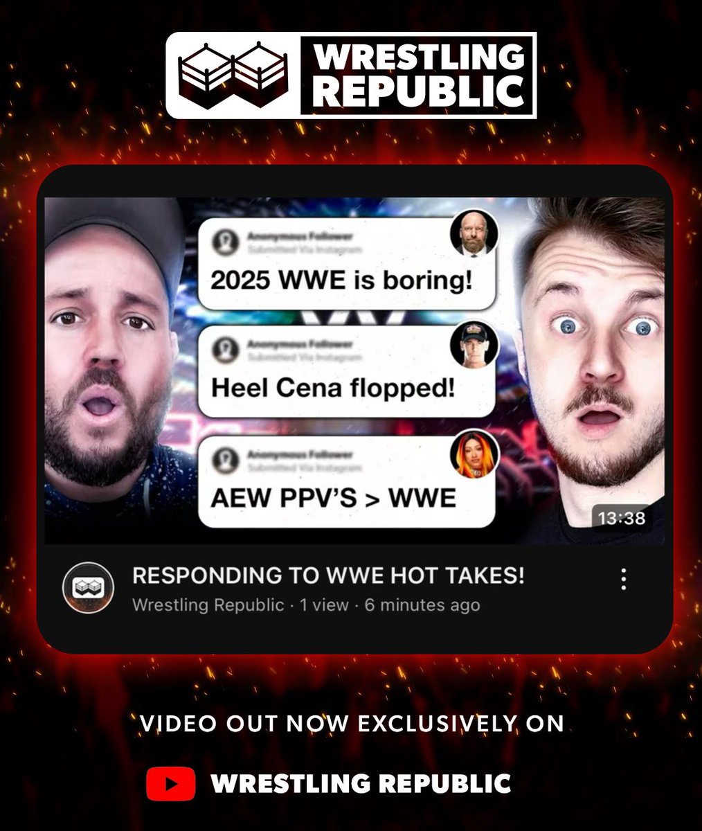 🚨NEW WWE VIDEO ALERT🚨

Ben and Clark respond to fan submitted wrestling hot takes in our latest video! Check it out on our YT channel📺