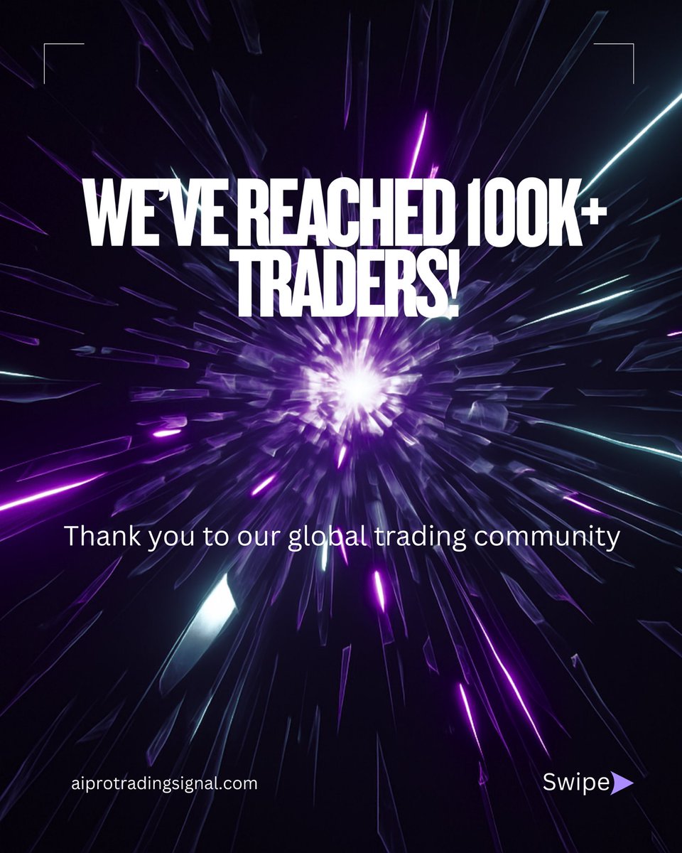 aiprosignal's tweet photo. π 100K+ Traders Worldwide!
From vision to reality β our community has grown to 100,000 strong.
π‘ Transparent. Automated. Profitable.
π This is just the beginning.
π Be part of the next 100K.
#AIProTrading #100KTraders #PropTrading #Forex #Crypto https://t.co/cTRR1Guvvv