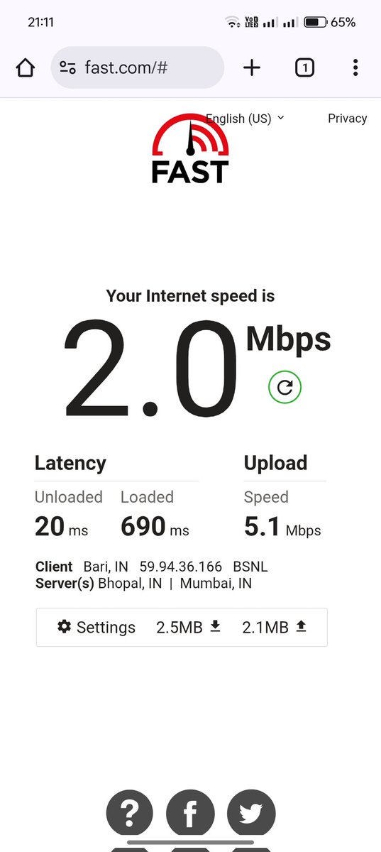 "<a href="/BSNLCorporate/">BSNL India</a> I am on BSNL FTTH ₹999 plan (150 Mbps) but getting below 2 Mbps speed. Please resolve urgently. Landline: 07672-299396.<a href="/bsnl_care/">BSNLCare</a>
<a href="/DoT_India/">DoT India</a> <a href="/TRAI/">TRAI</a> <a href="/CMDBSNL/">A. Robert Jerard Ravi</a> <a href="/MP_BSNL/">MPBSNL</a>