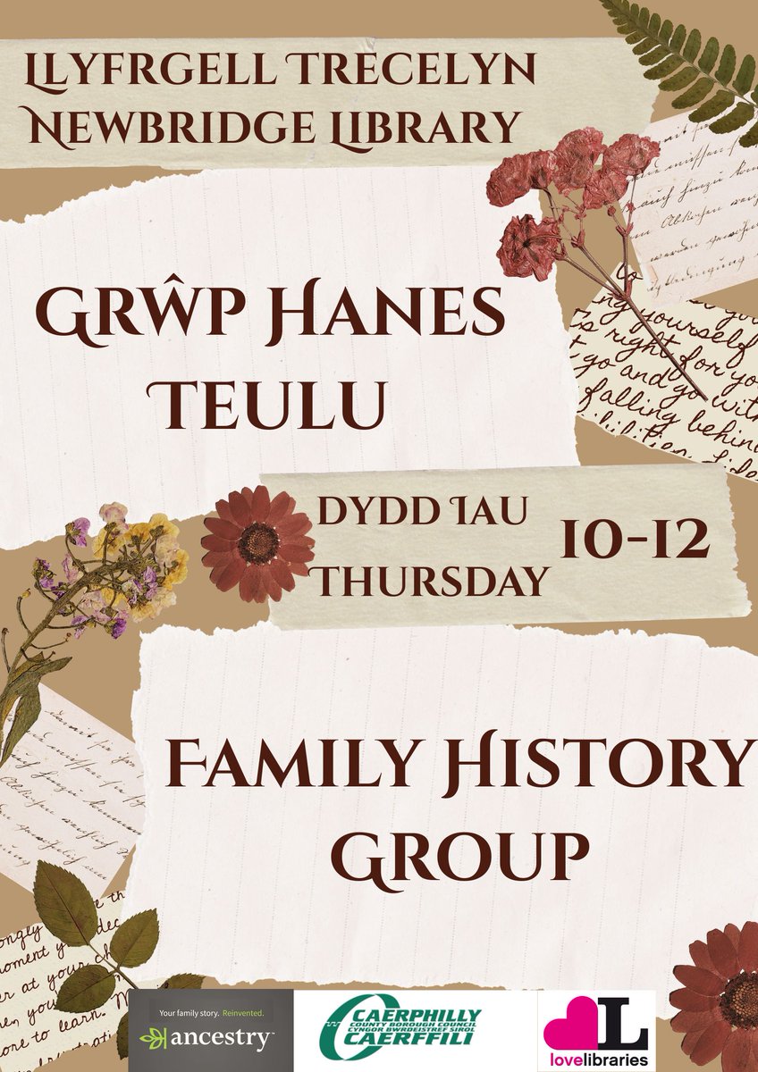 Newbridge Library (@newbridgelib) on Twitter photo Rydym ar agor o 9.30-1 | 2-5
🍂🤍🤎🍂🤍🤎🍂🤍🤎🍂🤍🤎🍂🤍
We're open from 9.30-1 | 2-5
<a href="/CaerphillyDewis/">DewisCaerphilly</a> <a href="/CaerphillyLibs/">Llyfrgelloedd Caerffili | Caerphilly Libraries</a> #familyhistory #ancestry #findmypast Rydym ar agor o 9.30-1 | 2-5
🍂🤍🤎🍂🤍🤎🍂🤍🤎🍂🤍🤎🍂🤍
We're open from 9.30-1 | 2-5
<a href="/CaerphillyDewis/">DewisCaerphilly</a> <a href="/CaerphillyLibs/">Llyfrgelloedd Caerffili | Caerphilly Libraries</a> #familyhistory #ancestry #findmypast