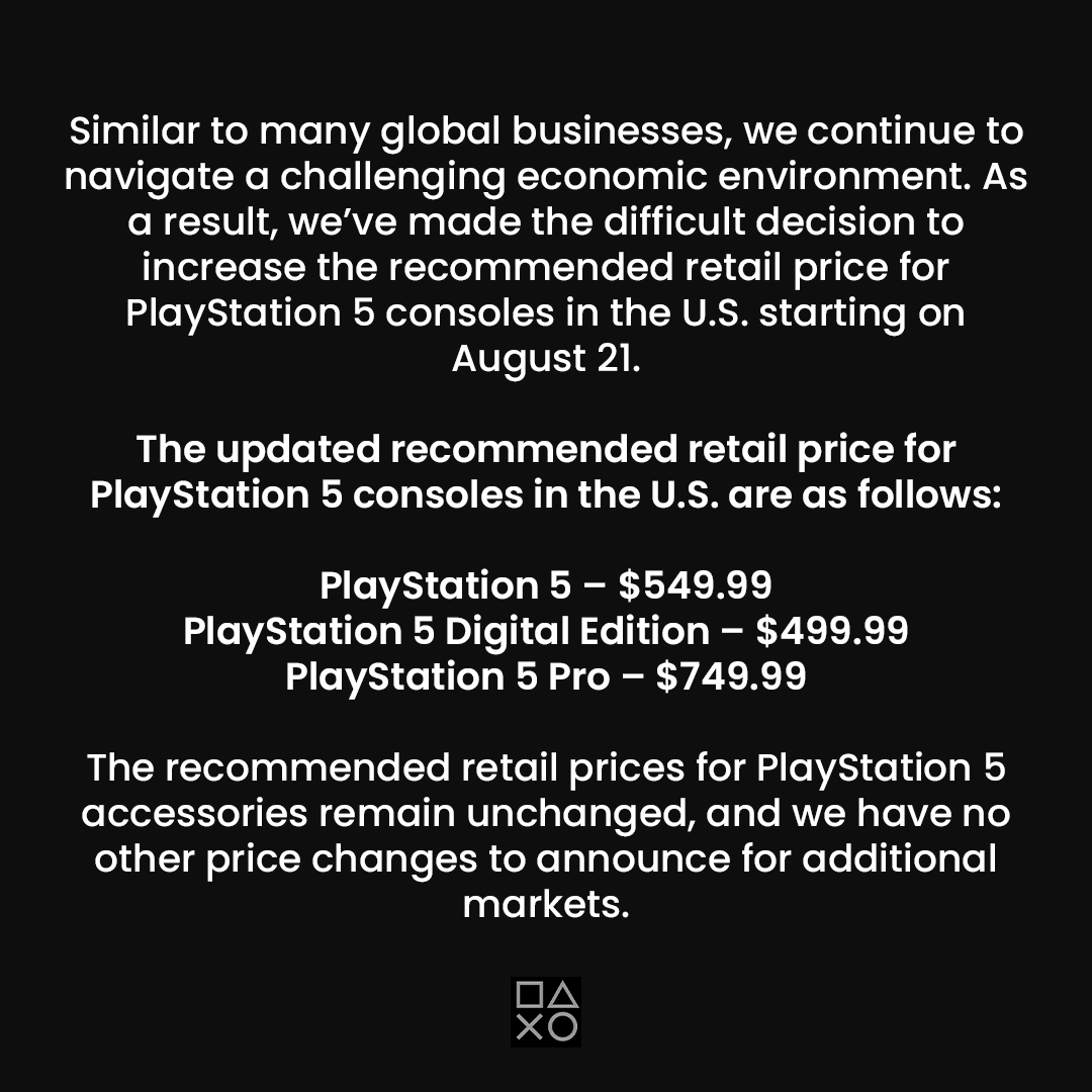 gamestop's tweet photo. An update from PlayStation https://t.co/mn4mhUKibW