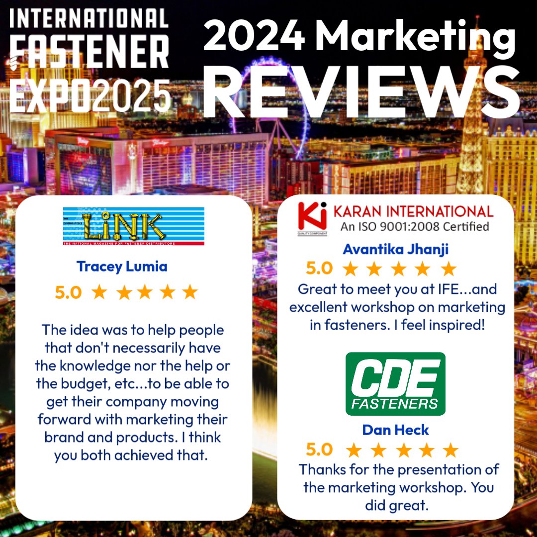 Rosa the Riveter 💪🛠🔩 (@proferredrivets) on Twitter photo Join me at <a href="/FastenerShow/">International Fastener Expo</a> for Jackpot Marketing: Winning Strategies for Fastener Businesses, Sept 17 | 8–10AM | Mandalay Bay, LV Breakfast included | Raffle prize by <a href="/BrightonBest/">Brighton Best (USA)</a> Learn how to build a strategy that drives ROI. Pre-registration required. $59/per person Join me at <a href="/FastenerShow/">International Fastener Expo</a> for Jackpot Marketing: Winning Strategies for Fastener Businesses, Sept 17 | 8–10AM | Mandalay Bay, LV Breakfast included | Raffle prize by <a href="/BrightonBest/">Brighton Best (USA)</a> Learn how to build a strategy that drives ROI. Pre-registration required. $59/per person