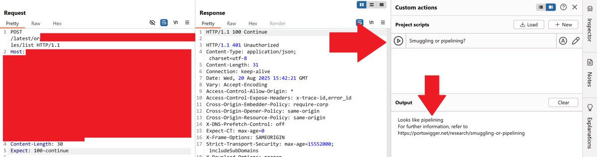 🇷🇴 cristi (@cristivlad25) on Twitter photo ok, so, when in doubt for http request smuggling or http pipelining, use the bambda by <a href="/albinowax/">James Kettle</a>
github.com/PortSwigger/ba… ok, so, when in doubt for http request smuggling or http pipelining, use the bambda by <a href="/albinowax/">James Kettle</a>
github.com/PortSwigger/ba…