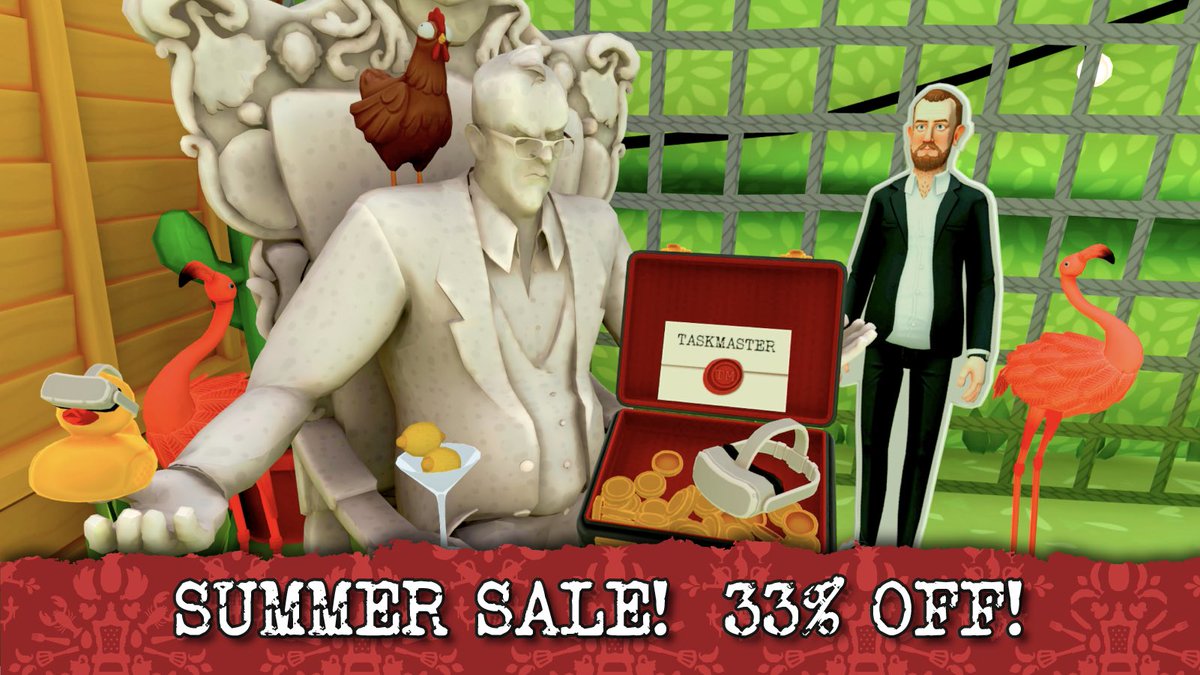 33% Off Taskmaster VR!? 💰 The Summer Sale ends next Monday (25th Aug) 😵‍💫 Head over to your Meta and Steam stores now for a briefcase load of savings! 💼 tmvr.link/linktree 🦩 <a href="/taskmaster/">Taskmaster</a> #taskmastervr #SummerSale #indiedev