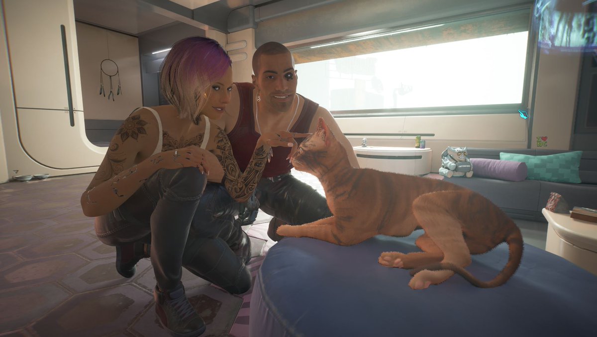 📸 V., River and Nibbles 😻
🎮 Cyberpunk 2077 <a href="/CyberpunkGame/">Cyberpunk 2077</a> 
👨‍💻 <a href="/CDPROJEKTRED/">CD PROJEKT RED</a> 

#Cyberpunk2077 #Cyberpunk2077PhotoMode #VirtualPhotography #PhotoMode #ThePhotoMode #VPGamers #TheCapturedCollective #WorldofVP #Landofvp #ArtisticofSociety #VGPUnite #FemV #Nibbles #River #RiverWard