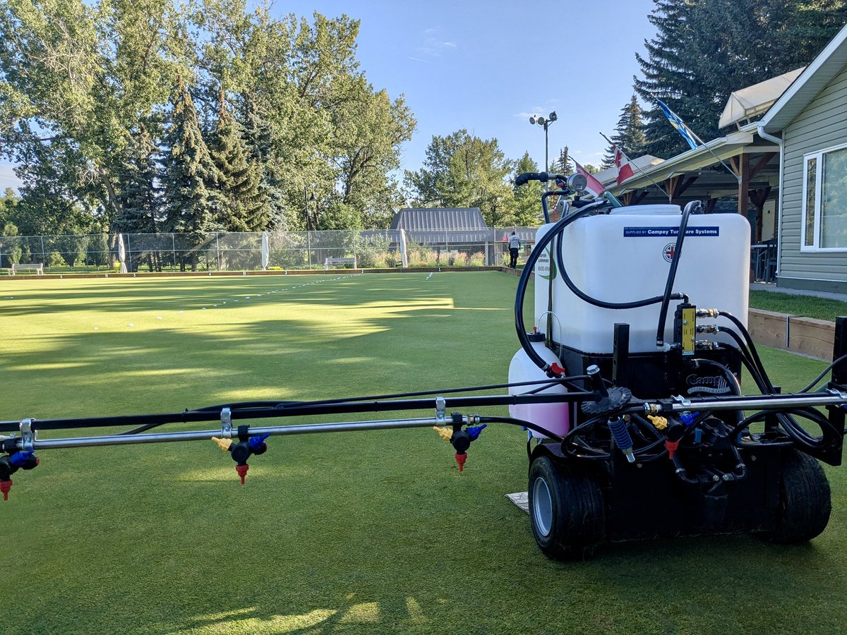 Our dear old friend, Ken Olsvik, was kind enough to share these photos of his Campey Micro-Spray that he purchased from PH Turf for use on his bowling greens in Calgary, Alberta. Thanks for sharing, Ken — it’s always great to see our equipment in action! 👏🌱

#PHTurf #Campey