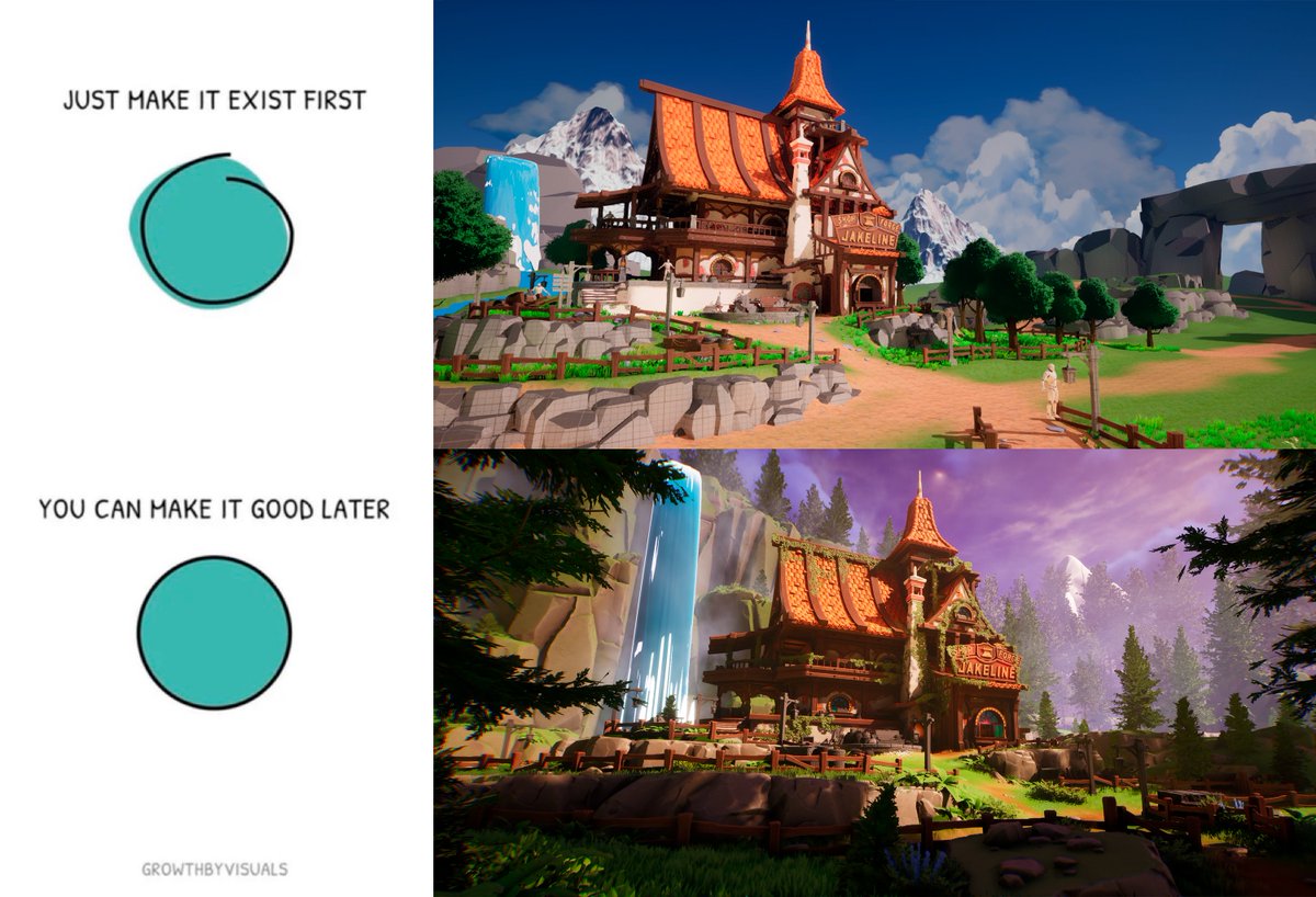 Hi #3D Artists!🛠️

First attempt vs. now.

Proof that iteration makes all the difference. Step by step, the project gets stronger!

Don’t expect perfection on the first try. Refine, adjust, polish… that’s where the magic is✨

#3dart #3dartwork #digitalart #gamedev