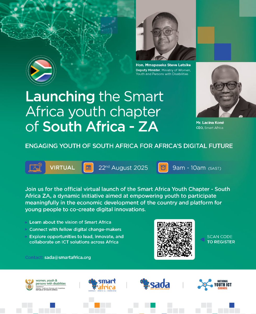 <a href="/AUYouthProgram/">African Union Youth Program</a>  
 As the <a href="/YouthICTCouncil/">Youth ICT Council</a>  we are proud to co-organize the official Smart Africa Youth Chapter Launch alongside 
<a href="/RealSmartAfrica/">Smart Africa Org</a> and  
<a href="/DWYPD_ZA/">Dept of Women, Youth & Persons with Disabilities</a>  Hon <a href="/msletsike/">Hon Mmapaseka Steve Letsike, MP 🇿🇦🏳️‍🌈 🇵🇸</a> 
  working with the local youth ecosystem to empower the next generation of innovators.
