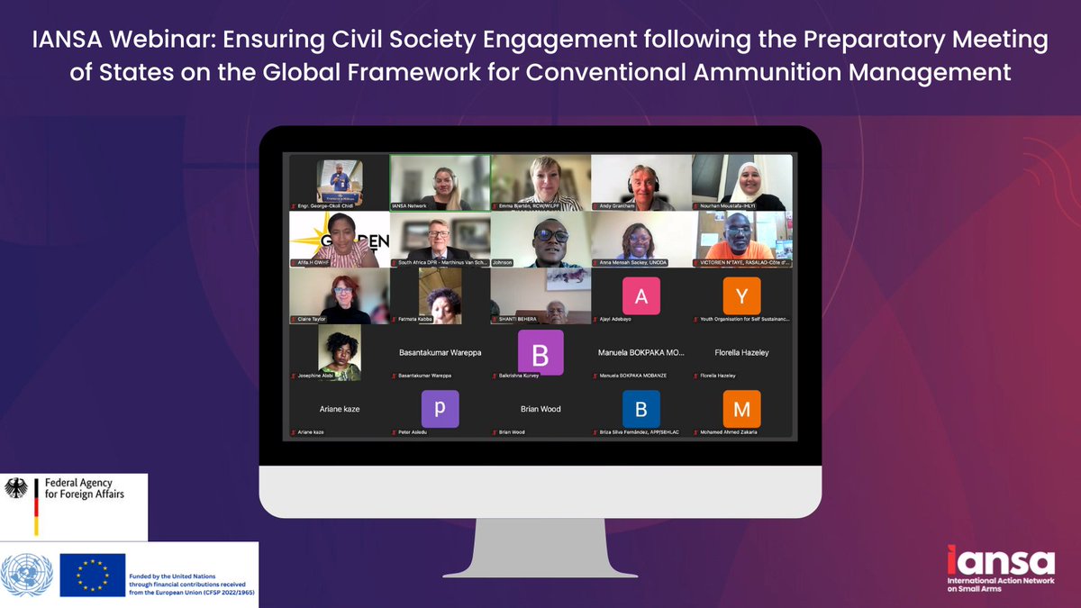 Thank you to all our speakers and participants for today’s engaging discussions on strengthening civil society engagement after the Preparatory Meeting of States on the Global Framework for Conventional #Ammunition Management, as we move towards 2027 #GFA! 🌍🤝