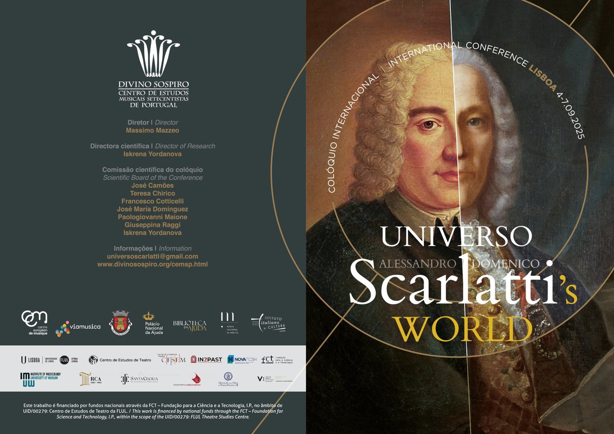 arcontefrisseo's tweet image. Ya publicado el programa del congreso internacional sobre Alessandro y Domenico Scarlatti que se desarrollará entre Mafra y Ajuda del 4 al 7 de septiembre, organizado por un consorcio modélico de instituciones que ha liderado #DivinoSospiro en colaboración con @CemCentre