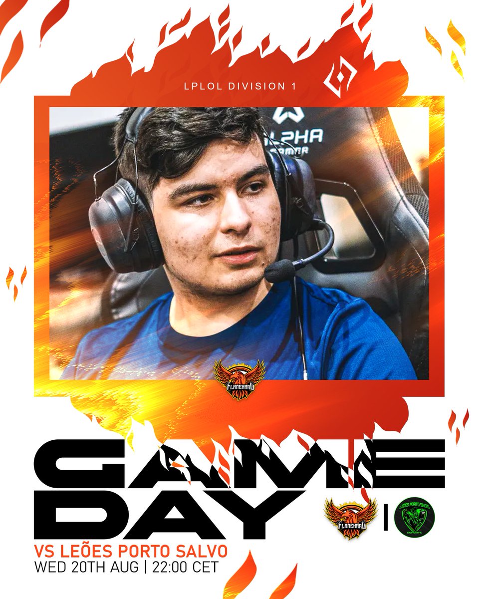 🔥GAME DAY🔥

We face Leões Porto Salvo tonight at 22:00 CET! 🕙

Let’s bring the heat 🔥🐉

#FlameHard #LPLOL #GameDay #LoL #Esports #LeagueOfLegends #LOLnaRTP