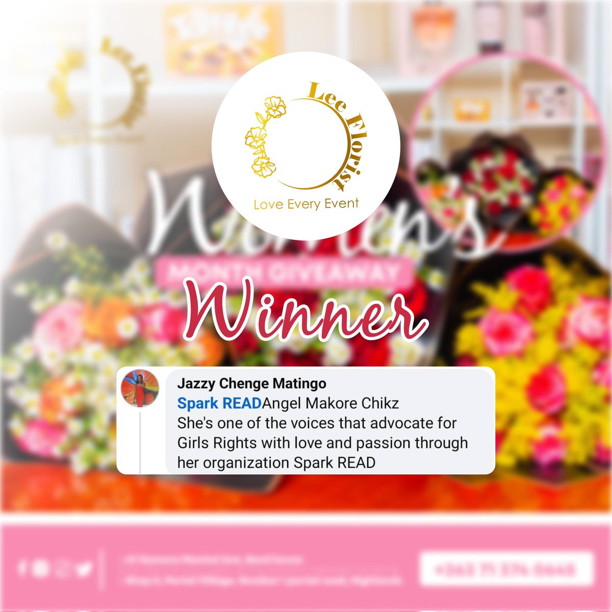 We have a winner! Stay on the lookout for this week 's winner! To participate follow instructions on link! We will be giving away flowers every week facebook.com/share/p/18y1tE…