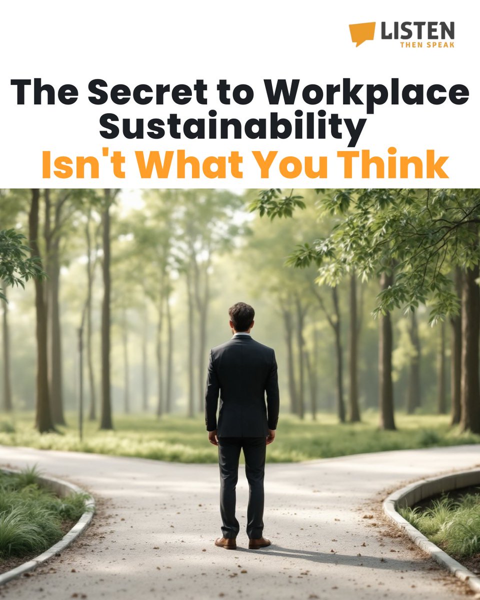 Listenthenspk's tweet image. The secret to real workplace sustainability?
It’s not perks. It’s not wellness stipends. It’s not another team-building retreat.
If you’re done chasing quick fixes, let’s talk.
#listenthenspeak #mentalhealth #lts #leadership #sustainableculture #trustatwork