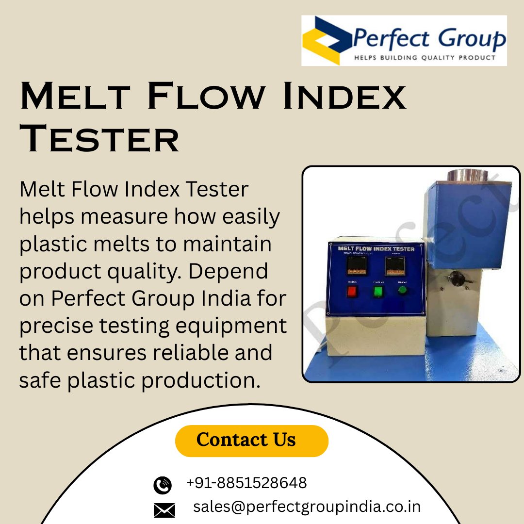 itnucleus218649's tweet image. Melt Flow Index Tester
To check the flow properties of plastic materials under heat, the Melt Flow Index Tester is commonly used in industries. 
Visit Us: perfectgroupindia.co.in/melt-flow-inde…

#MeltFlowIndexTester #Transportation #IndustrialEquipment #QualityControll #PerfectGroupIndia