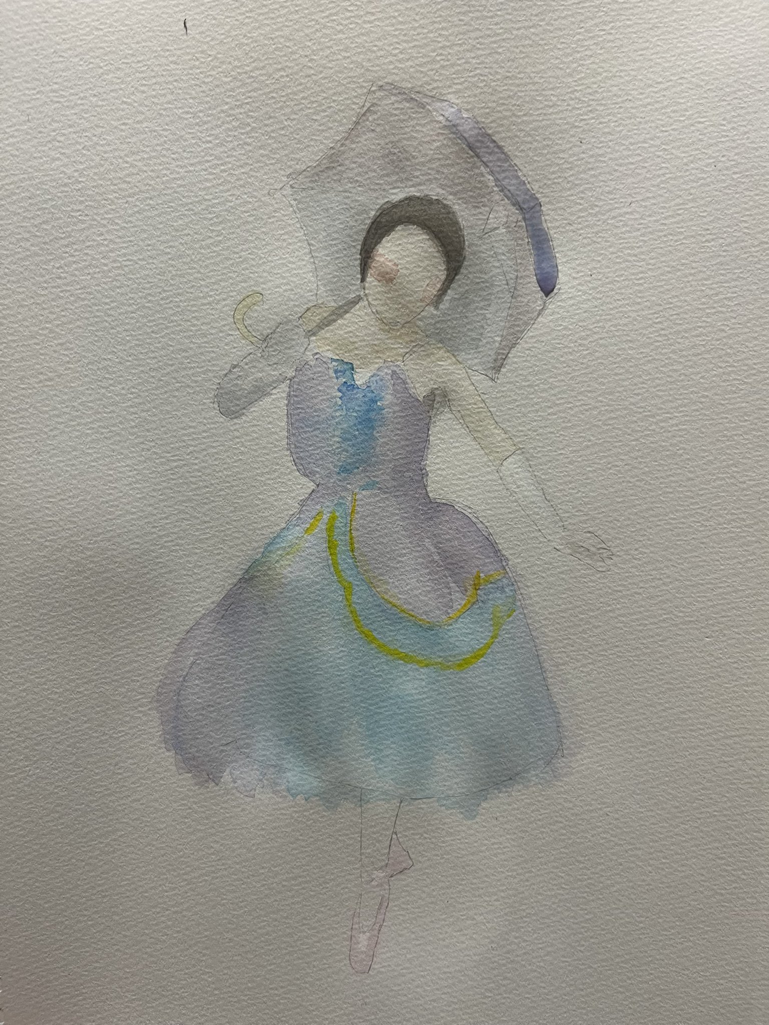 ふわりと舞い降りて　(size L / 10.5x14.5)小さな水彩画　原画 ふわりと舞い降りて (size L / 10.5x14.5)小さな水彩画 原画