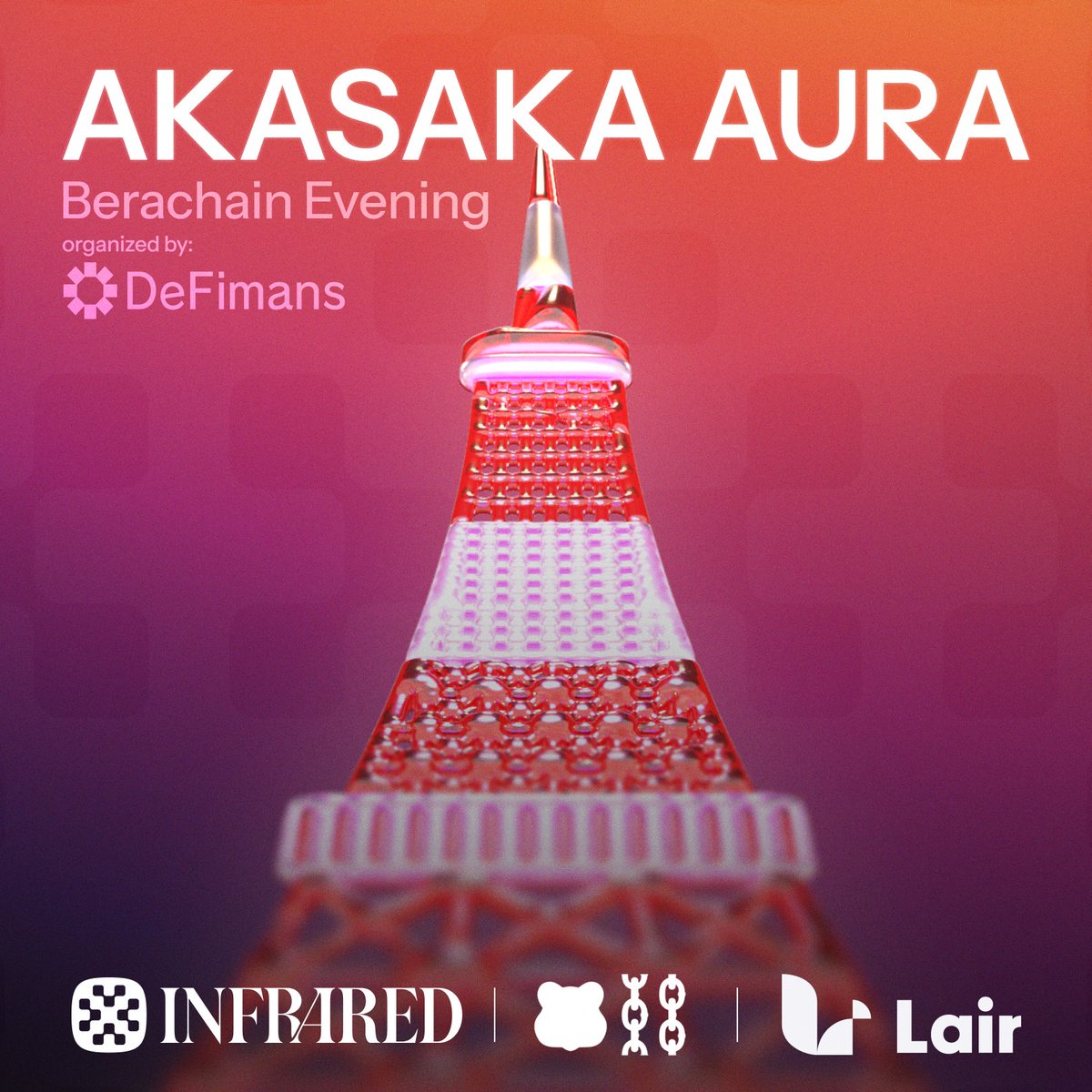Save the date: August 25th in Minato City, Tokyo.

Join us to network and discuss the future of <a href="/berachain/">Berachain Foundation 🐻⛓</a> and liquidity infrastructure.

Brought to you by Infrared, <a href="/berachain/">Berachain Foundation 🐻⛓</a>, and <a href="/LairFinance/">Lair Finance</a>.