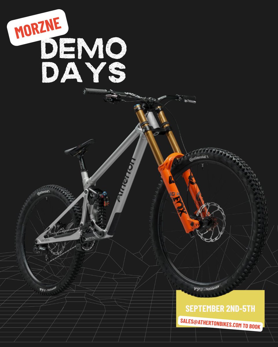 Take an Atherton for a rip in the Alps 🌄

📍 Morzine | 2–5 Sept
📩 sales@athertonbikes.com to book yours!

Horatio will have the full fleet in tow, so please email us your preferred bike and size so that we can get you booked in.

#athertonbikes 
#bondedbikes 
#builtdifferent
