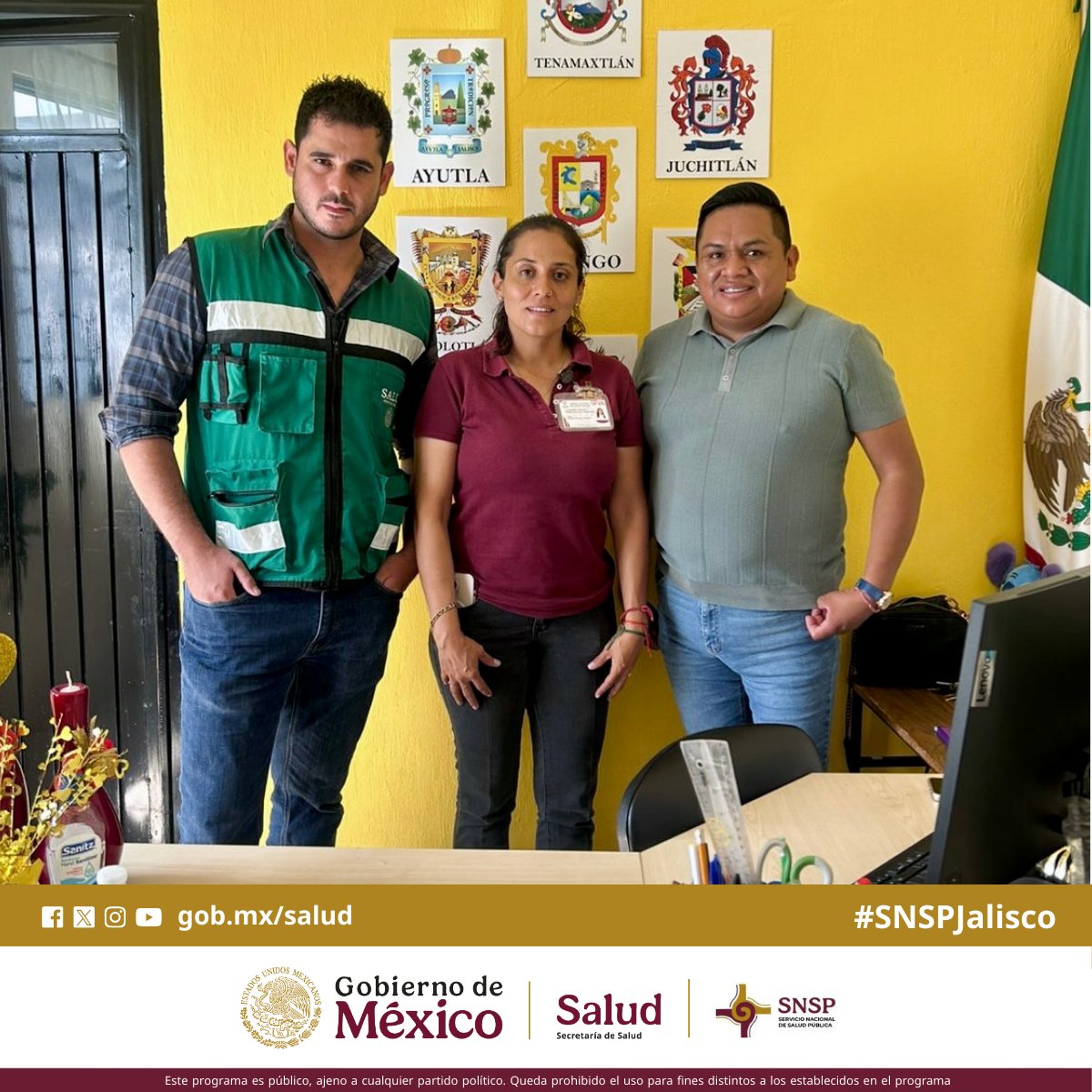 SNSPJalisco's tweet photo. 💚 En Ciudad Guzmán, Atengo y Colotlán seguimos construyendo salud en comunidad.
Con el impulso del Dr. @RamiroLopezE  y la @SaludSPPS , el SNSP Jalisco trabaja contigo y para ti. ✨

#SNSP #SNSPJalisco #SaludPública #SaludHumanista https://t.co/jC0SDw3COX