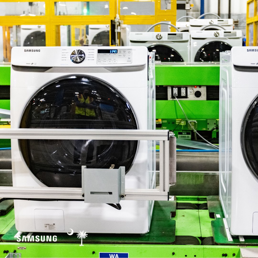 Ever wonder how a washing machine comes together? Here’s a look at our production line in Newberry, South Carolina, where every appliance is built with precision by our hardworking team.

 #manufacturing #innovation #newberry #samsungsc