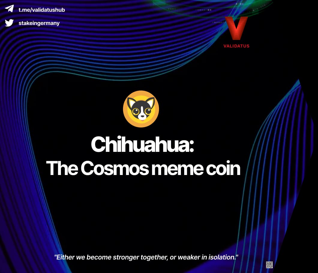 Validatus.com (@stakeingermany) on Twitter photo Things seem to be heating up again 📈
From Solana, to BNB chain, Avalanche, Cosmos, and beyond.
Looks like a meme supercyle according to CT
We may not know what the next Shiba is 👀
But we know <a href="/ChihuahuaChain/">Chihuahua ($HUAHUA)</a>, the Cosmos memecoin 😎
Let’s go 🧵👇 Things seem to be heating up again 📈
From Solana, to BNB chain, Avalanche, Cosmos, and beyond.
Looks like a meme supercyle according to CT
We may not know what the next Shiba is 👀
But we know <a href="/ChihuahuaChain/">Chihuahua ($HUAHUA)</a>, the Cosmos memecoin 😎
Let’s go 🧵👇