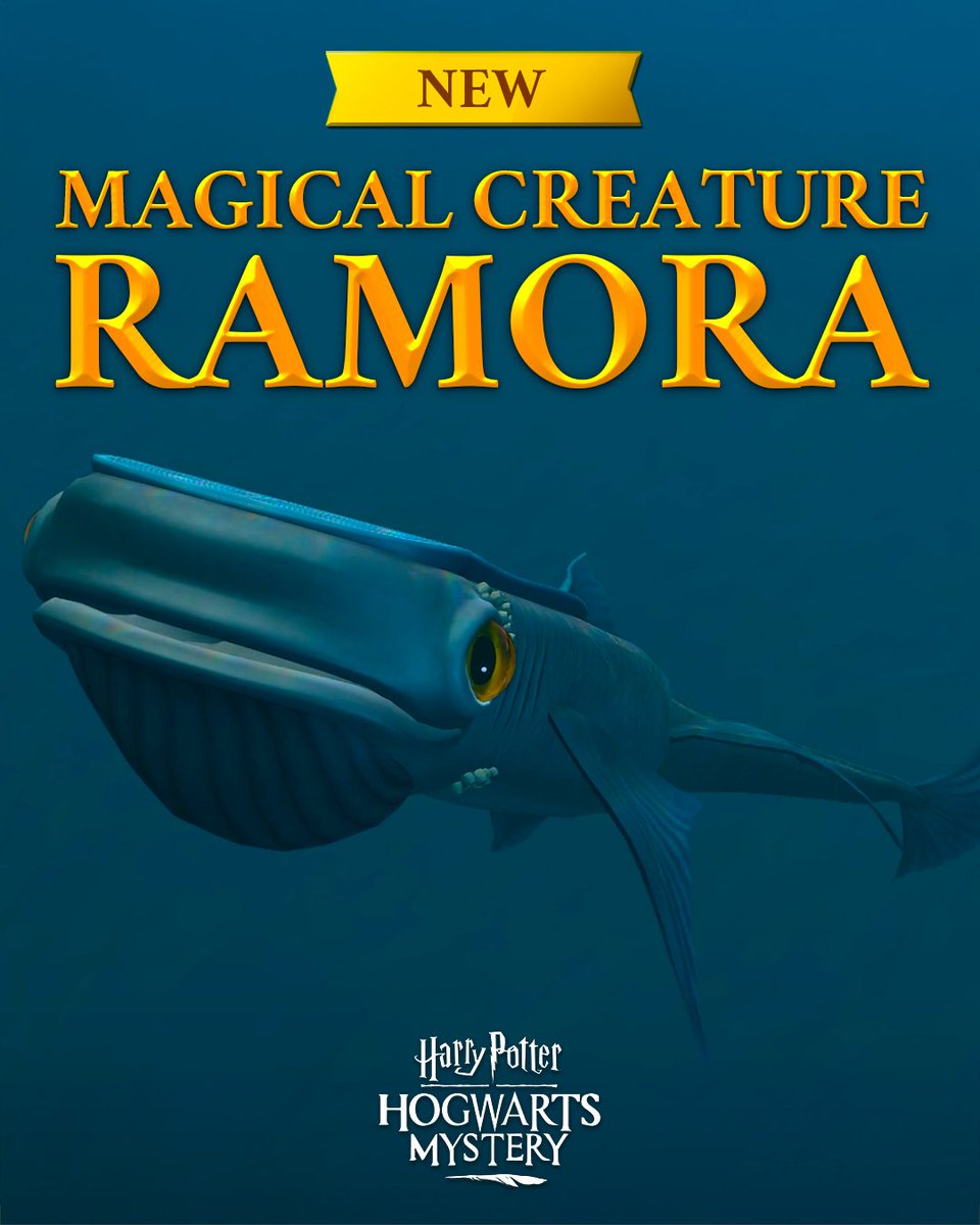 A new Magical Creature is splashing into #HarryPotter: Hogwarts Mystery! Unlock the Ramora now in the Open Ocean.

Play now: bit.ly/Play-HPHM