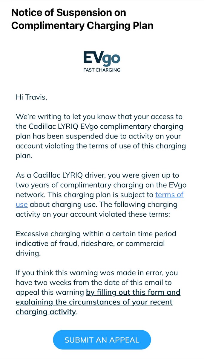 ByTesla237's tweet image. I travel a lot and road trip multiple times a month. I use my free charging a LOT.  It’s not ride share or Commerical. I have multiple vehicles and multiple residences.  This is just CRAZY! @evgonetwork  #evgo