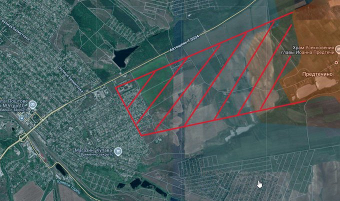 ⚠️#Donbass - Front Centre :  Konstantinovka 
▶️DRG🇷🇺 du côté de Predtecheno jusqu'à la rue Volkhovskaya et la rue Samarkandskaya
▶️Groupes d'assaut🇷🇺 signalés en renforts
Combats en cours