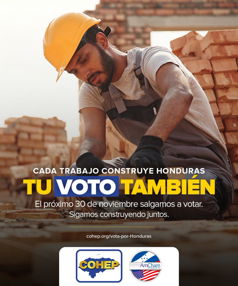 En alianza con <a href="/COHEPHonduras/">COHEP</a>, nos unimos a la campaña #TuVotoConstruyeHonduras, recordando la importancia de participar en las elecciones del próximo 30 de noviembre.

📌 Infórmate, decide y vota ➡️ cohep.org/vota-por-Hondu…

#EleccionesHonduras #TuVotoConstruyeHonduras