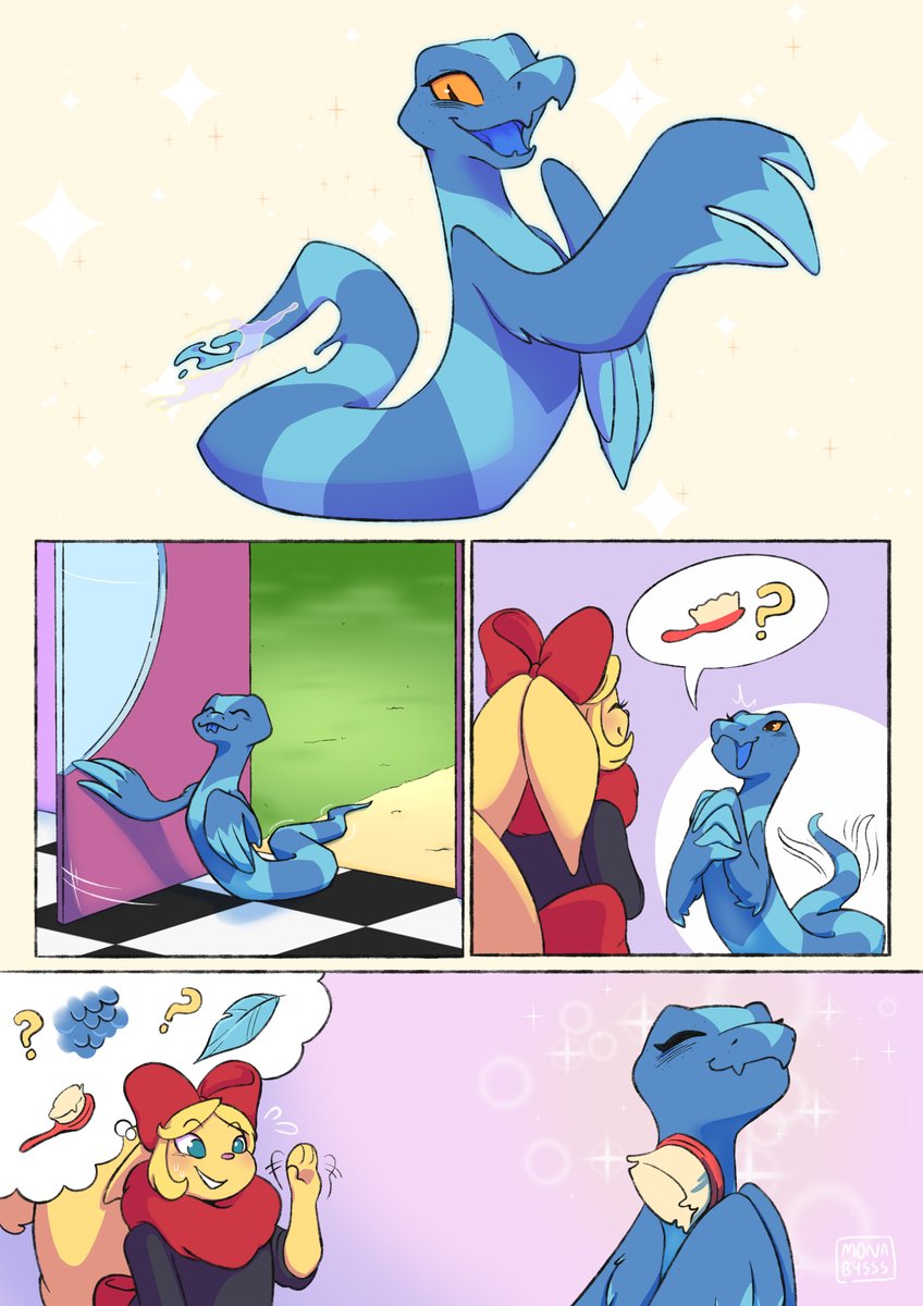 Monabysss's tweet photo. My neopets faeriesona and a mini comic 
I was trying to do a comic without words, I definitely need to work on it https://t.co/PKBiFsXkYU