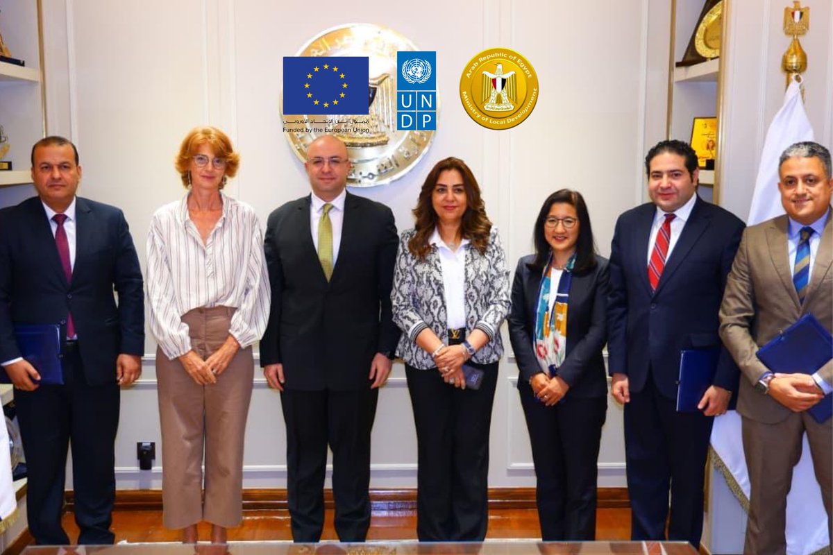 UNDPEgypt's tweet image. New #localdevelopment projects initiated in Fayoum, Beni Suef, Luxor & Aswan 🇪🇬 with @MoLDEgypt, @EUinEgypt & @UNDPEgypt.
Witnessed by Minister Dr. Manal Awad & UNDP RR Chitose Noguchi & the four governors. 🌿🫒🌴🍊