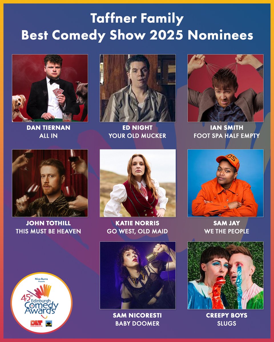 Congratulations to our 2025 nominees for Taffner Family Best Comedy Show! 🎉👏

#EdComedyAwards25